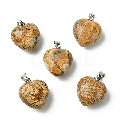 Natural Picture Jasper Pendants G-F820-10A-28-1
