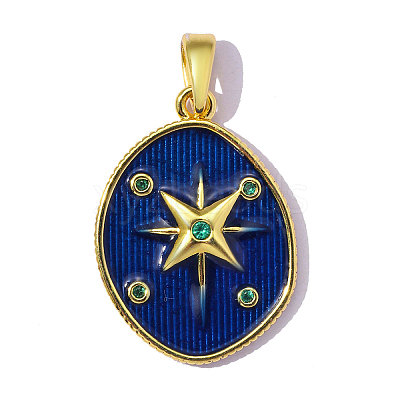 Brass Micro Pave Green Cubic Zirconia Pendants CU-OY001-56G-1