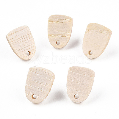 Ash Wood Stud Earring Findings EJEW-N017-011R-1