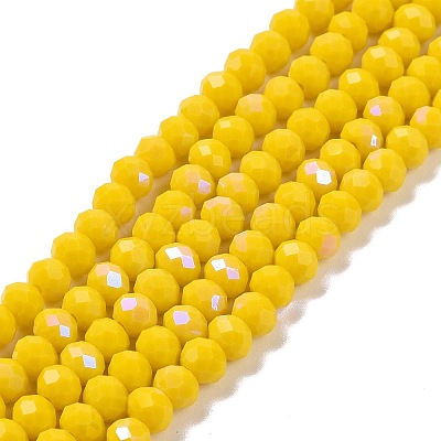 Electroplate Opaque Solid Color Glass Beads Strands LS-EGLA-A044-P2mm-L04-1