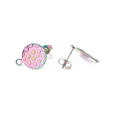 Ion Plating(IP) 304 Stainless Steel Stud Earring Findings STAS-O119-18B-M-1