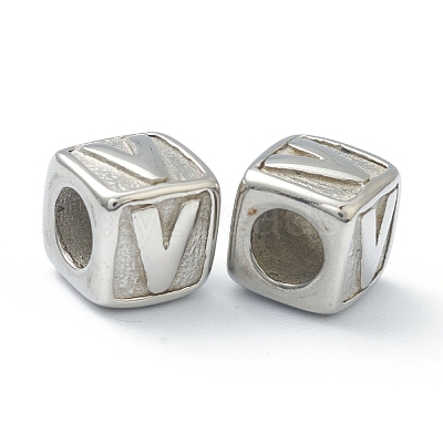 Tarnish Resistant 304 Stainless Steel European Beads STAS-H145-01V-P-1