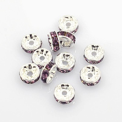 Brass Grade A Rhinestone Spacer Beads RSB034NF-16-1