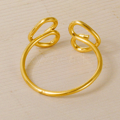 Adjustable 304 Stainless Steel Heart Cuff Open Rings GG9585-2-1