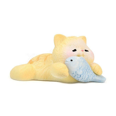 Resin Cat Shape Display Decoration DJEW-F027-02-1