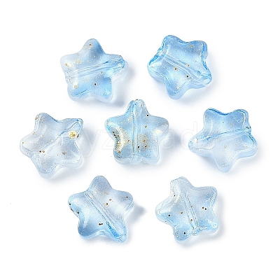 Transparent Spray Painted Frosted Glass Beads X2-GLAA-NH0003-01H-1