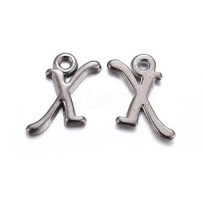 Gunmetal Plated Alloy Letter Pendants LS-PALLOY-P097-03-X-1