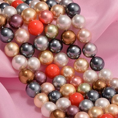 Shell Pearl Colorful Beads Strands BSHE-F013-14M-8mm-1
