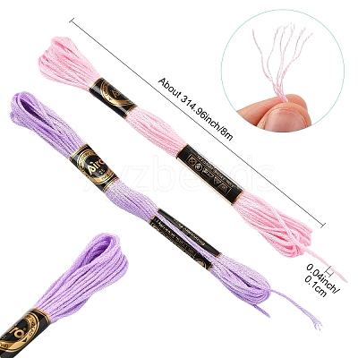 6Bundles 6 Colors Polyester Embroidery Floss OCOR-YW0001-24D-1