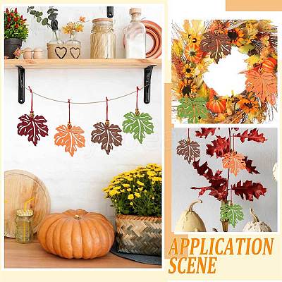 Autumn DIY Maple Leaf Tree Felt Hanging Ornaments DIY-WH0407-04-1