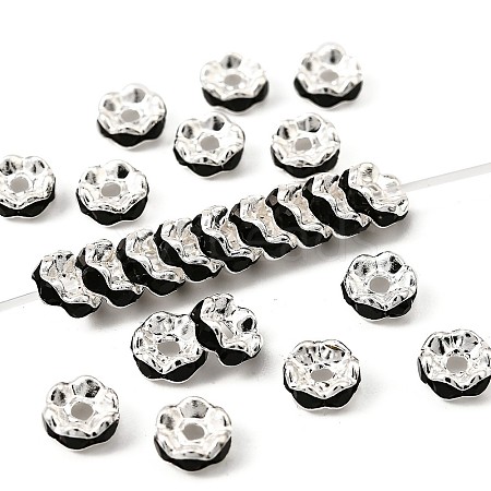 Brass Rhinestone Spacer Beads RB-A014-L6mm-02S-1