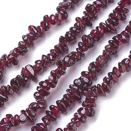Natural Garnet Chip Beads Strands X-G-L491-06-1