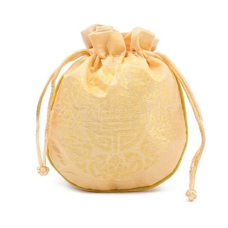 Chinese Style Cloth Pouches Drawstring Bags for Jewelry Storage PW-WG63765-13-1