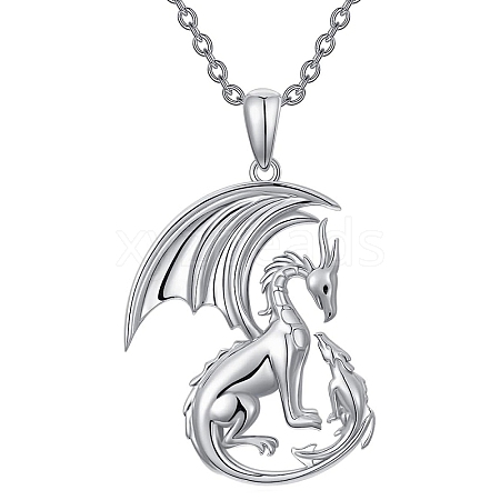 Alloy Dragon Mother Pendant Necklaces PW-WGFDCEB-01-1