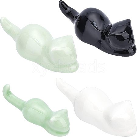 4Pcs 4 Style Porcelain Chinese Writing Brush Holder DJEW-NB0001-10-1