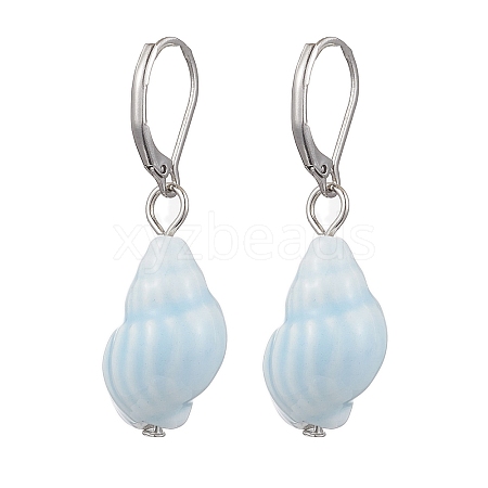 Porcelain Leverback Earrings EJEW-JE06305-1