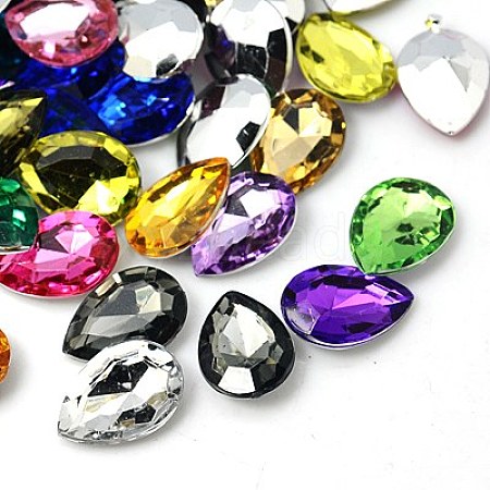 Imitation Taiwan Acrylic Rhinestone Cabochons GACR-A017-10x14mm-M-1