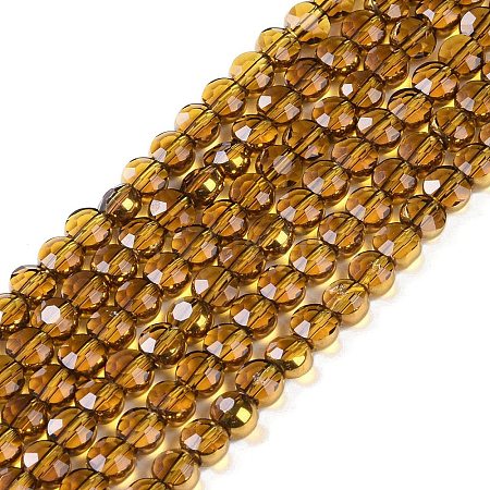 Electroplate Glass Beads Strands EGLA-Q128-02A-FP04-1