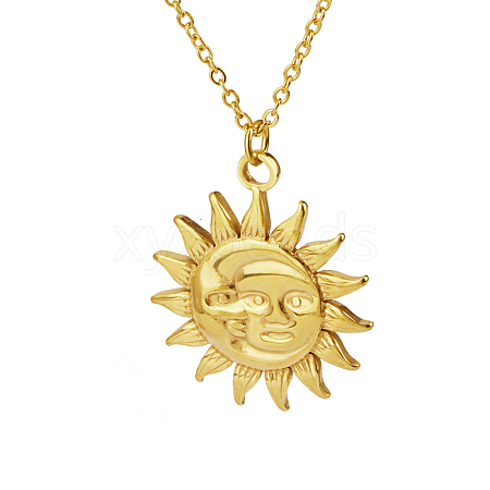 Stylish Stainless Steel Sun Pendant Necklaces for Women EQ3081-2-1