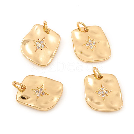 Brass Micro Pave Cubic Zirconia Pendants KK-I672-47G-1