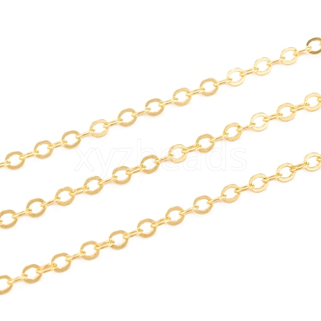 Brass Flat Oval Cable Chains CH030-G-1