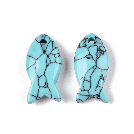 Synthetic Turquoise Pendants G-N342-106K-1