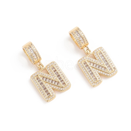 Brass Micro Pave Cubic Zirconia Pendants ZIRC-G165-13G-N-1