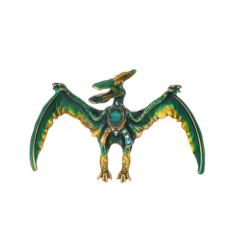 Pterosaurs Alloy Rhinestone Brooch JEWB-Z031-01AG-1