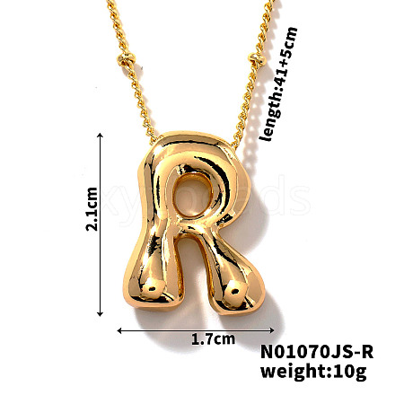 Simple and Stylish Brass Letter Pendant Necklaces for Women Men GF2554-18-1