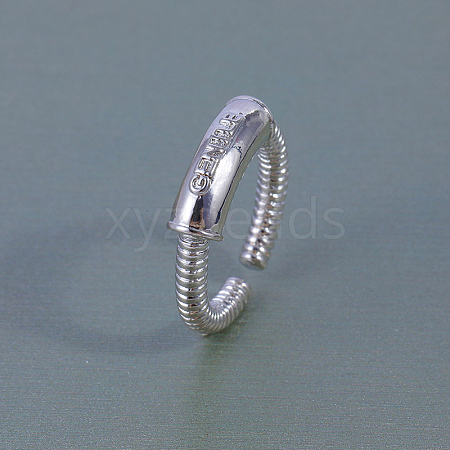 Screw Thread Brass Cuff Rings for Men KP2534-1