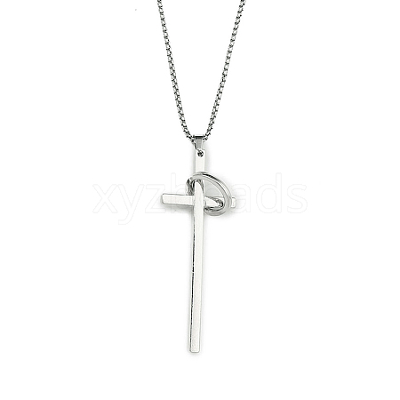 Non-Tarnish 201 Stainless Steel Pendant Necklaces NJEW-C034-43D-P-1