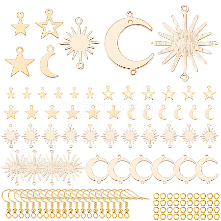 BENECREAT DIY Sun & Moon & Star Earring Making Finding Kit DIY-BC0006-50-1