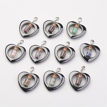 Magnetic Synthetic Hematite Pendants HJEW-JM00244-1