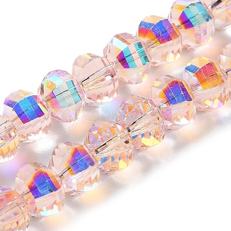 Transparent Electroplate Glass Beads Strands X-GLAA-Q099-C01-03-1-1