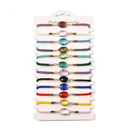 12Pcs 12 Colors Polyester Bracelets BJEW-P340-13C-G-1