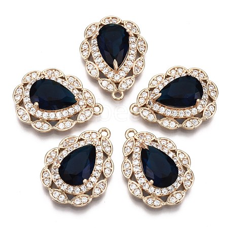 Brass Micro Pave Cubic Zirconia Pendants KK-R111-005-A01-1