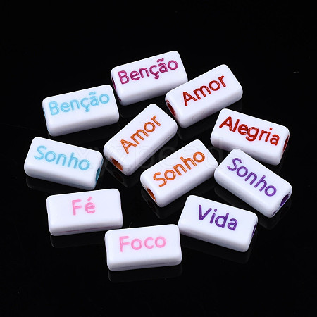 Opaque White Acrylic Beads MACR-N012-06-1