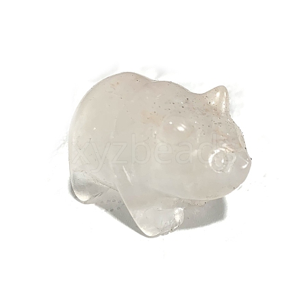 Natural Quartz Crystal Carved Healing Panda Figurines PW-WG57275-01-1