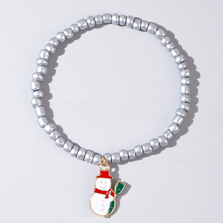 Christmas 304 Stainless Steel Enamel Charm Bracelets LB4238-4-1