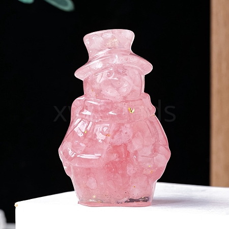 Natural Rose Quartz Resin Cover Sculpture Display Decorations PW-WGE8590-01-1