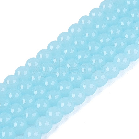 Imitation Jade Glass Beads Strands GLAA-T032-J6mm-07-1