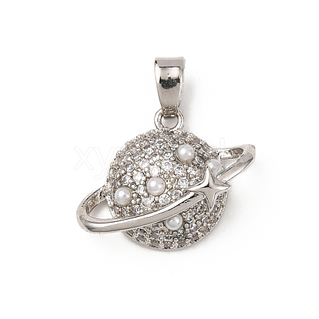 Brass Micro Pave Cubic Zirconia Pendants KK-F917-05A-P-1