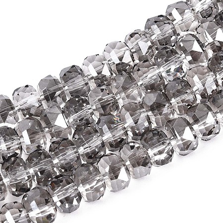 Electroplate Transparent Glass Beads Strands EGLA-N022-04A-D02-1