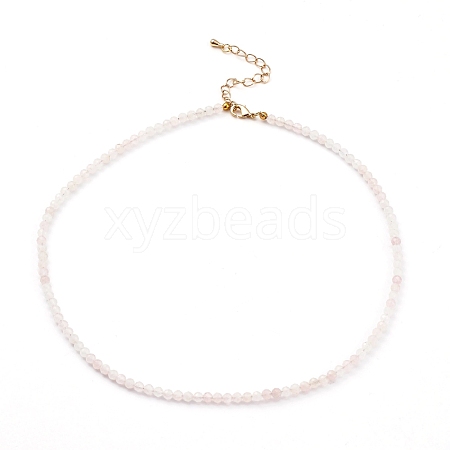 Natural Rose Quartz Beaded Necklaces NJEW-JN03315-02-1