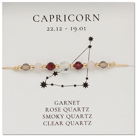 Natural stone constellation bracelet with 12 zodiac signs NR2952-5-1