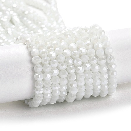 Electroplate Opaque Glass Beads Strands EGLA-A035-P4mm-A01-1