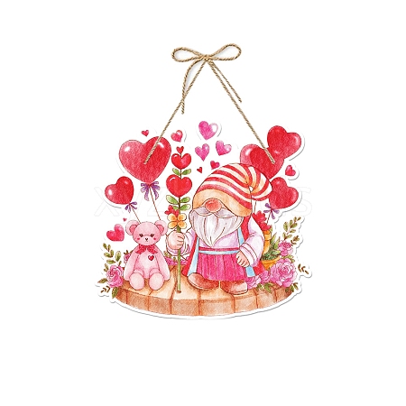 Valentine's Day Gnomes Paper Door Wall Hanging Ornaments PW-WG118B6-03-1