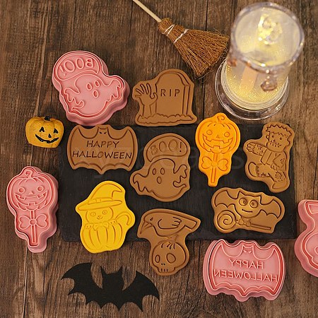 Halloween Plastic Cookie Candy Food Cutters Molds DIY-K080-05-1