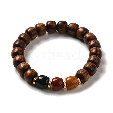 Wood Bead Bracelets BJEW-B080-27D-1