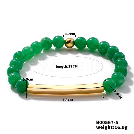 Natural Green Aventurine Stretch Bracelets CL6256-1-1